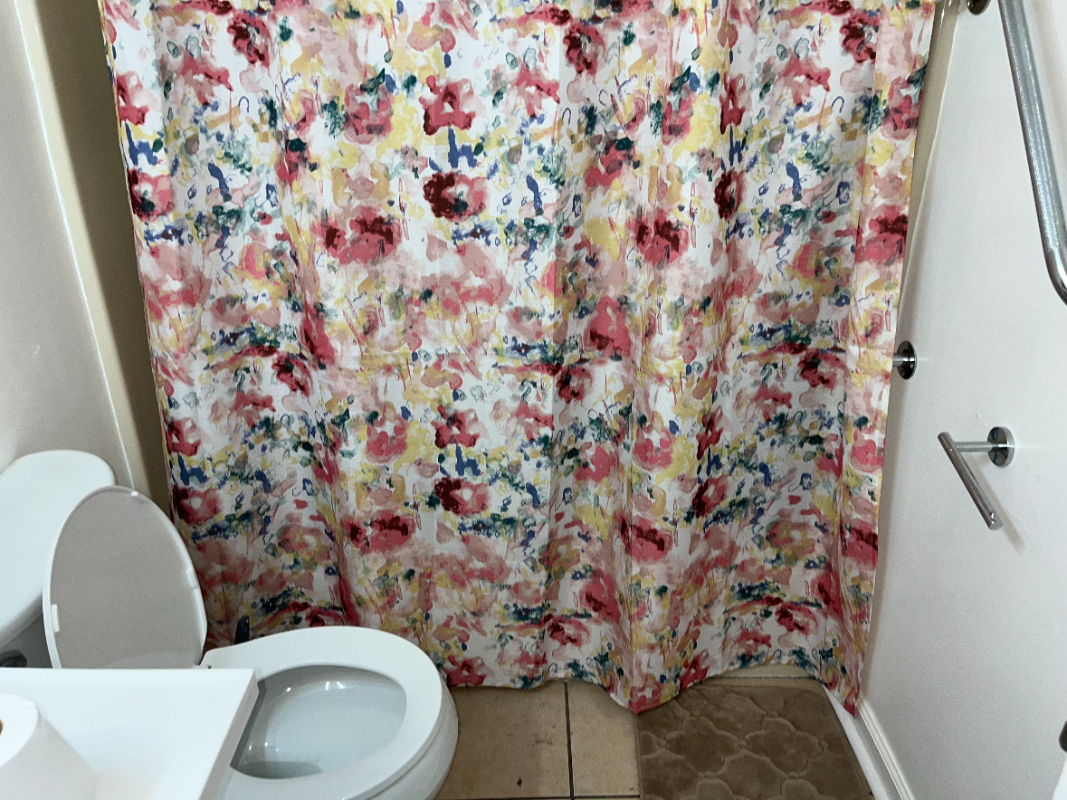 Bathroom shower area before renovation